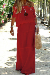 Robes droites à épaules dénudées et à fentes unies